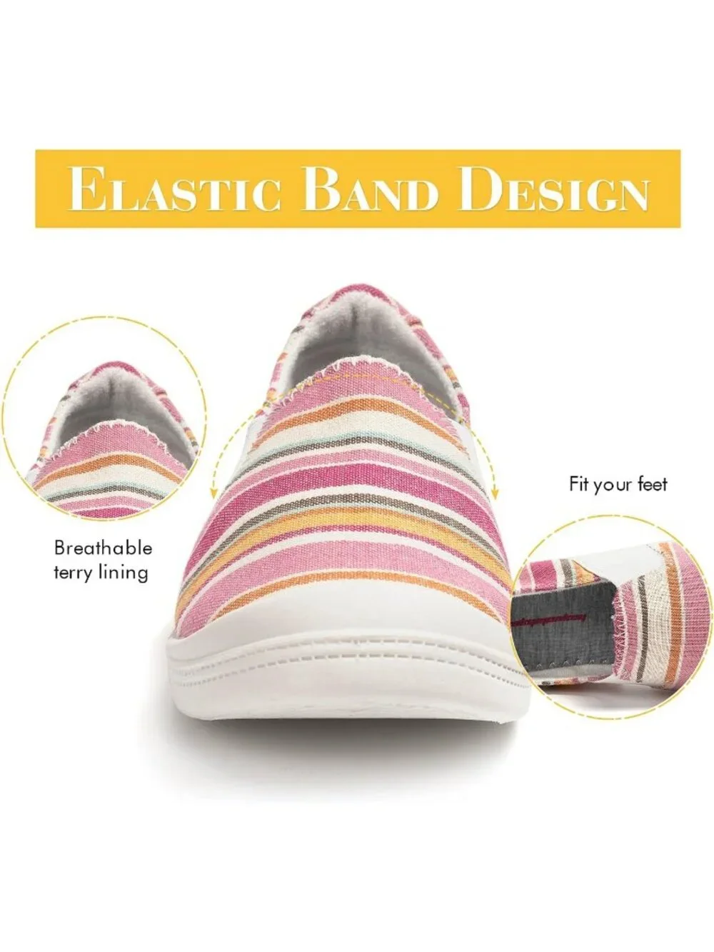 Women's Colorful Stripes Comfortable Lace-Up Breathable Walking Casual Sneakers
